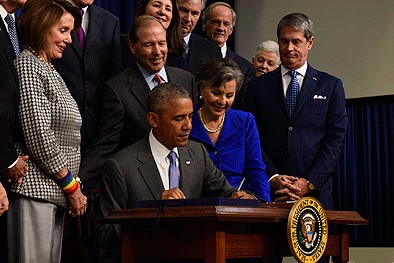 President Obama signs the Frank R. Lautenberg Chemical Safety for the 21st Century Act last year.