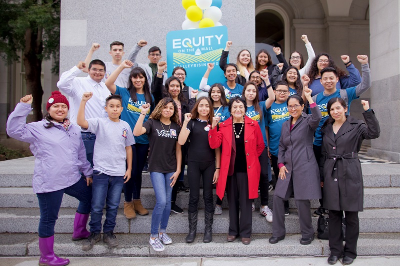 Dolores Huerta (front row, 3rd from right) and community activists from the San Joaquin Valley.